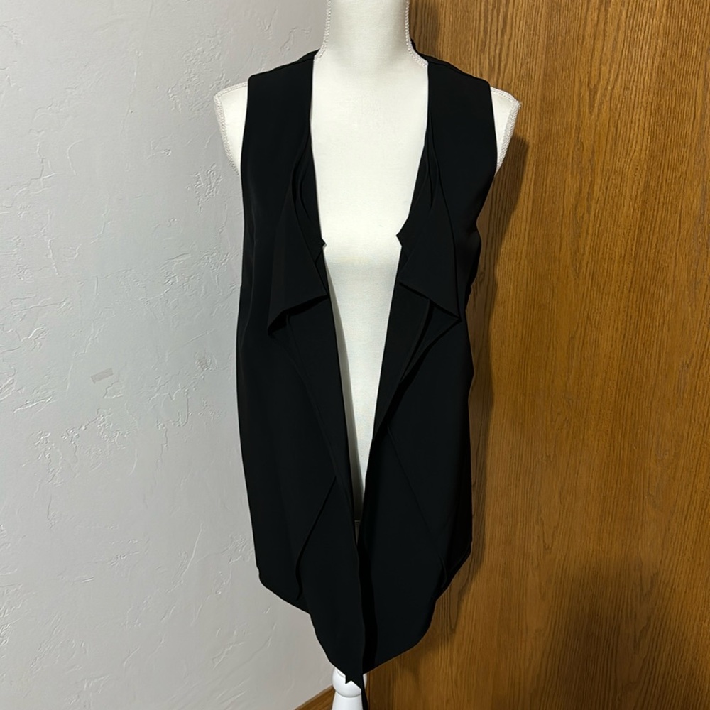 NWT Simply Emma black waterfall front structured vest 1X